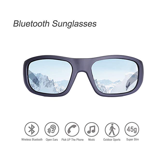 Bluetooth Sunglasses,Open Ear Wireless Sunglasses With Polarized UV400 Protection Safety Lenses,Unisex Design Sport Headset for All Editions of iPhone/Samsung and Smart
