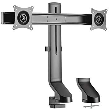 Dual Monitor Desk Mount - EleTab Height Adjustable Fits 2 Computer Screens up to 27" Vertical Monitor Arm Stand