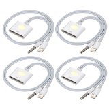 8pin-30pin Audio Cable Adapter for iPhone 6S 6S Plus 6 6 Plus 5S 5C 5 - 4PcsWhite