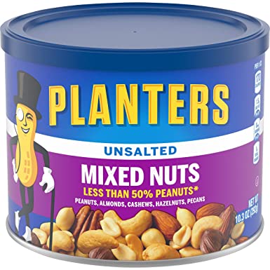 Planters Unsalted Roasted Mixed Nuts (10.3 oz Can)