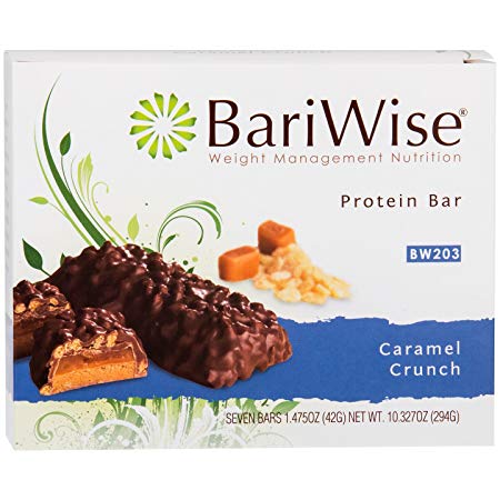 BariWise Protein Bar/Diet Bars - Caramel Crunch (7ct), High Protein, Trans Fat Free, Aspartame Free