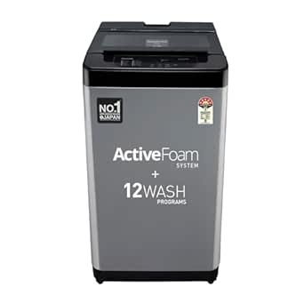 Panasonic 6.5 Kg 5 Star Fully-Automatic Top Load Washing Machine (2024 Model, NA-F65LF3CRB, Charcoal Inox Grey, 12 Wash Program, Active Foam Wash Technology, Antibacterial Water Inlet)