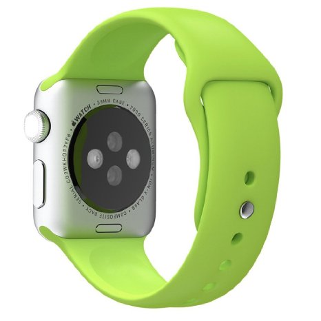 LNKOO Soft Silicone Sport Style Replacement iwatch Strap Bands for Apple Wrist Watch 38mm Models Formal Colors - Small/Medium - Green