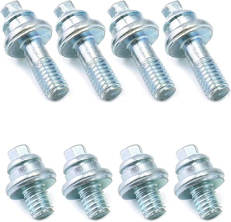 QWORK Side Post Battery Terminal Bolt, 4 Pairs 3/8" Standard Battery Terminal Stud Connector, Battery Binding Post Extender Stud Kit, (2 Different Lengths)