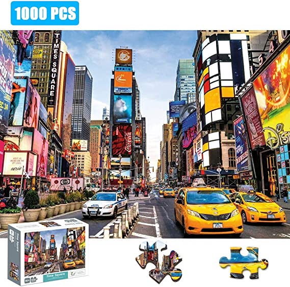 Puzzle 1000 PCS Jigsaw Puzzles for Kids Adult - Time Square Jigsaw Puzzle,Educational Intellectual Decompressing Fun Game