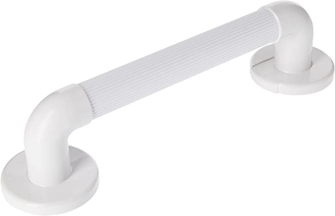 Homecraft Moulded Fluted Grab Rail 30.5cm, Textured White PVC, Grab Bar with Ridges for Shower and Bath, for Disabled, Injured, or Post-Op, Bathroom Safety Aid (Eligible for VAT relief in the UK)