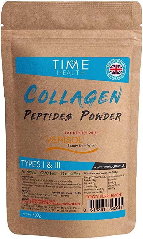 Collagen Peptides Powder - Bovine - Types I & III - Clinically Studied Brand VERISOL® (300g Powder Pouch)