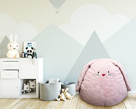 Beanbag For Kids: Soft And Comfortable Stuffed Bean Bag Chair For The Nursery, Cute Animal Design For Boys And Girls, Lux Plush Fabric, For Children Of All Ages 30’’ x 30’’ x 20’’ (Sherpa Bunny)