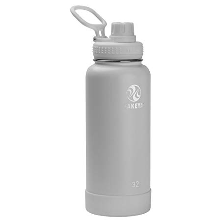 Takeya 51179 Actives Insulated Stainless Steel Bottle w/Spout Lid, 32 oz, Pebble
