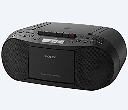 Sony Compact Portable Stereo Sound System Boombox with MP3 CD Player, Digital Tuner AM/FM Radio, Tape Cassette Recorder, Headphone Output & 3.5mm Audio Auxiliary input Jack