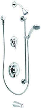 Moen Commercial Two-Handle PosiTemp Showerhead & Handheld Showerhead, Chrome (8343)