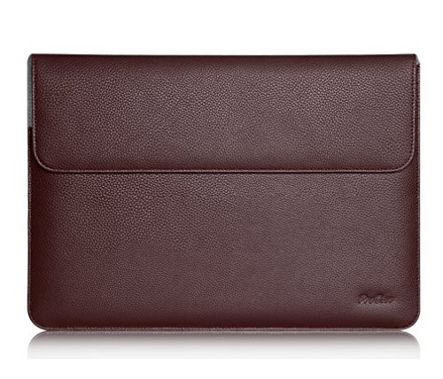 Microsoft Surface Book Case Sleeve, ProCase Wallet Sleeve Case for 13.5 inch Surface Book Tablet Laptop, Compatible with Surface Book Keyboard and Surface Pen (Brown)