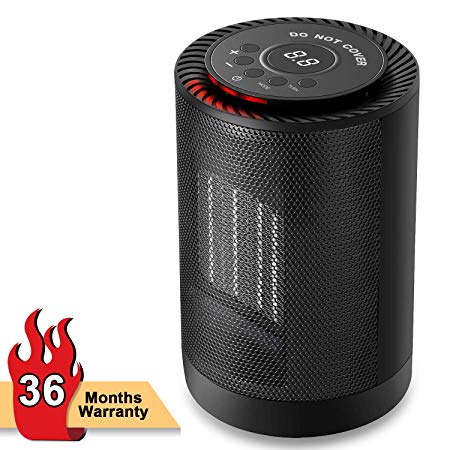 Space Heater Fan 1200W PTC Ceramic Heater with Thermostat Electric Portable with 70 Degree Oscillation and Adjustable Temperature for Home Kitchen Office Desktop Living Room Bedroom Baby Room and Floor