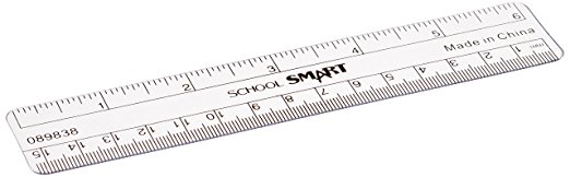 School Smart See Through Flexible Ruler with Inches and Metric - 6 inch - Clear