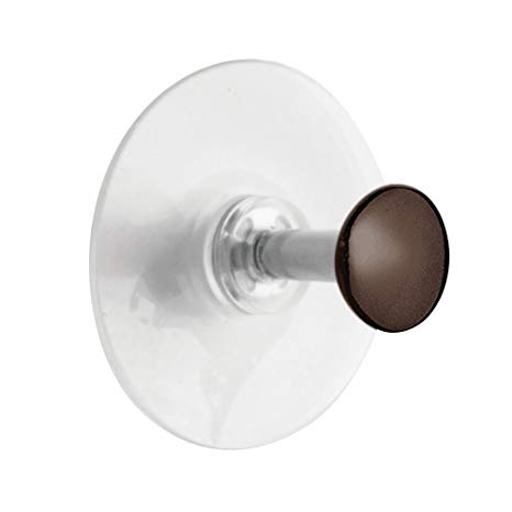 InterDesign Suction Bathroom or Shower Shaving Mirror - Chrome Finish Peg Hook Bronze