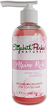 Organic Sulfate Free Rose Oil Shampoo - with Rose Water and Stem Cell Extract - Natural Vegan Moisturizer for Curly, Color Treated and Damaged Hair - Hydrating Cleanser for Smooth and Shiny Hair (8oz)