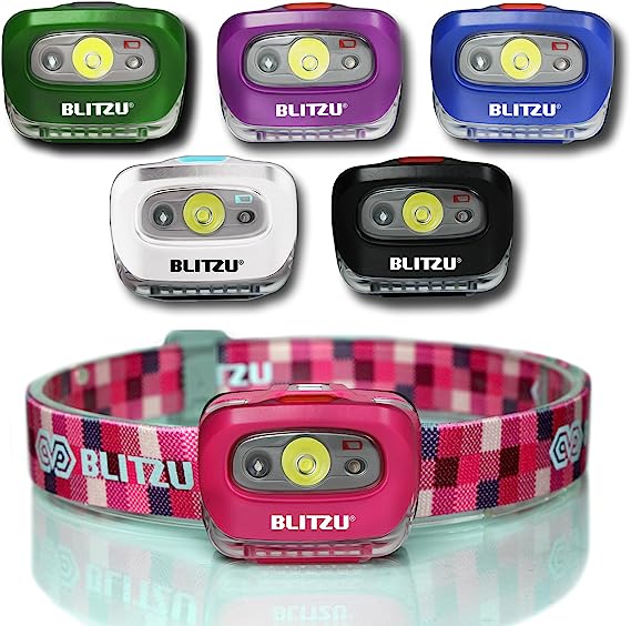 BLITZU i2 Waterproof LED Headlamp with Red Light, Hot Pink