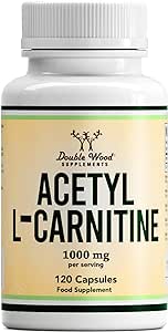 Double Wood Acetyl L-Carnitine Capsules | 120 High Strength L Carnitine Supplements - 1000mg per Serving | Non-GMO & Gluten Free | Manufactured in The UK