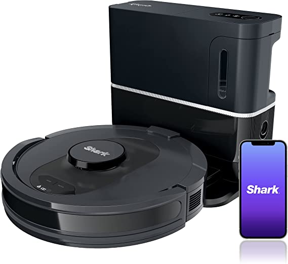 Shark AV2501S AI Robot Vacuum with HEPA Self-Empty Base, Bagless, 30-Day Capacity, LIDAR Navigation, Perfect for Pet Hair, Compatible with Alexa, Wi-Fi Connected, Black