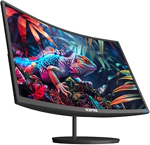 Sceptre 24-inch Curved 100Hz Gaming Monitor HDMI x2 VGA 100% sRGB Eye-Care, Build-in Speakers Machine Black 2024 (C248W-1920RNR Series)