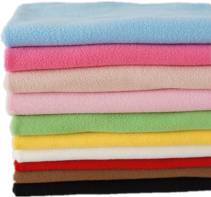 RayLineDo 10PCS 5050cm Solid Color Knitted Polar Fleece Fabric Anti Pill Fabric Patchwork Polyester Plush Fleece Cloth for DIY Sewing Handmade Dolls