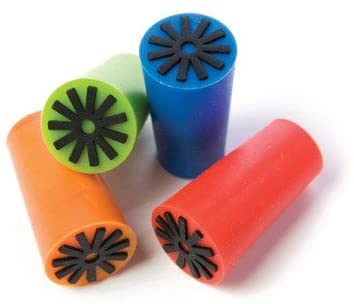 Starburst Silicone Bottle Stopper and Wine Preserver Set of 4 Multi Colored Corks By True