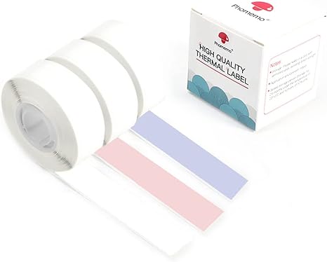 Phomemo D30 Label Maker Tape, Black on Lavender, White, Pink Sticker Thermal Paper, Long Self-Adhesive Label Tape, 15mm x 6m (1/2"x2361/8") Continuous Paper, 3 Roll