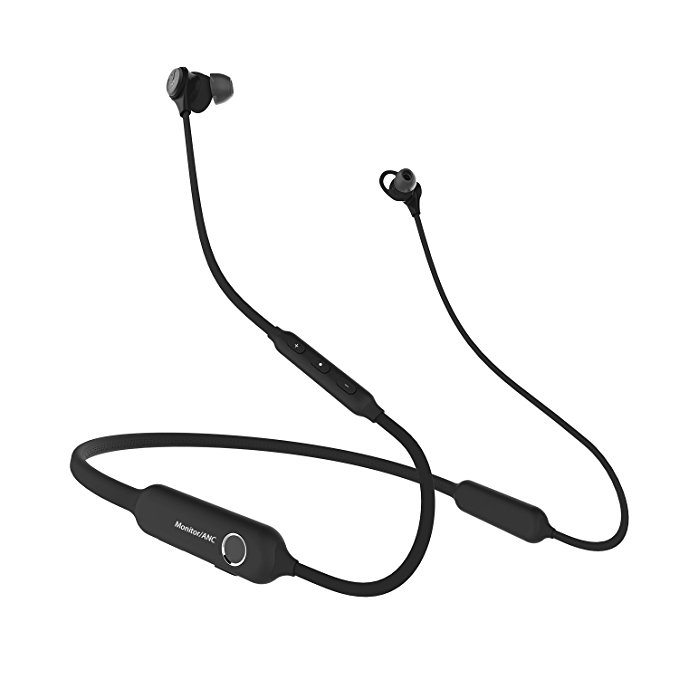 Active Noise Cancelling Headphones, Linner NC50 Wireless In Ear Earbuds-HD Stereo, Monitor Mode, IPX4 Sweatproof, 13 Hours Playtime, Sports Magnetic Earphones Bluetooth Headset with Microphone (Black)