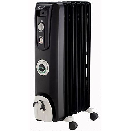 DeLonghi EW7707CB Safe Heat 1500W ComforTemp Portable Oil-Filled Radiator - Black