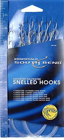 Hurricane Saltwater Snelled Hooks (30-Pack), Assorted Size