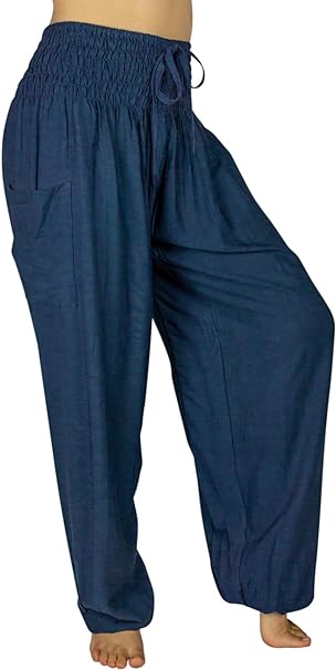 PIYOGA Womens Lounge Yoga Pants Harem Elastic High Waist with Pockets - Petite XS - 2XL