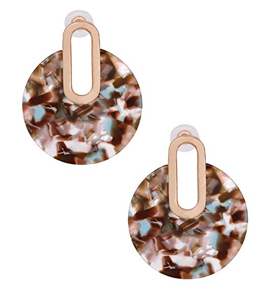 Acrylic Earrings For Women Girls Statement Drop Dangle Earrings Bohemian Hoop Earring Mottled Resin Stud Earrings Fashion Jewelry