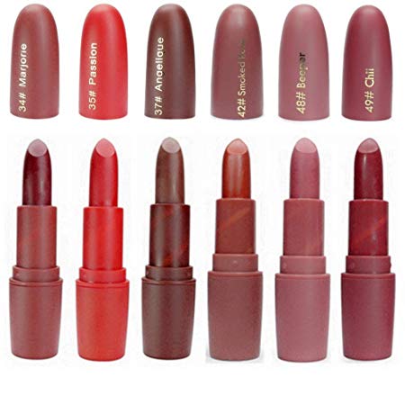 Matte lipstick set, 6 Color Non-Stick Cup Liquid Lipstick Waterproof Long Lasting Lip gloss Set (6 PCs)