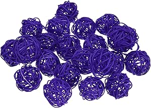 uxcell 22 Pcs Wicker Rattan Balls, 1.6inch Wood Decorative Balls Vase Fillers for Centerpiece Bowl Orbs Fillers Tree Wedding Home Decor, Dark Purple