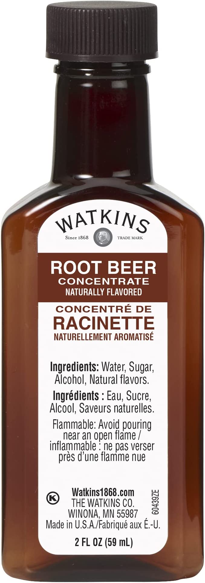 Watkins Root Beer Concentrate, Non-GMO, Kosher, 59ml, 1 Count