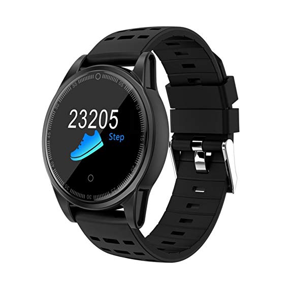 Sandistore Smart Watch for Android/iOS Phones,Round Bluetooth Smartwatch OLED Touchscreen,Metal case,IP67 Water Proof,Several Sports Mode, Blood Pressure, Blood Oxygen Monitoring