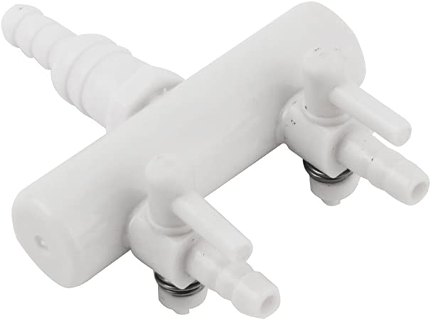 uxcell Plastic Aquarium 2-Way Air Flow Pump Tubing Splitter Control Valve White