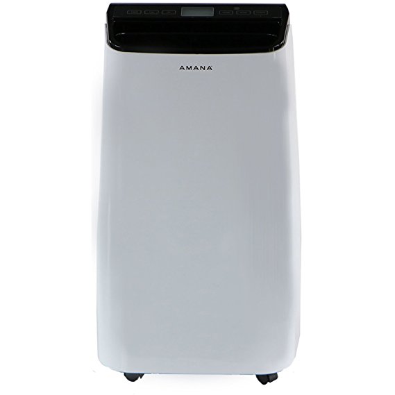 Amana AMAP101AB Portable Air Conditioner with Remote Control in White/Black for Rooms up to 250-Sq. Ft.