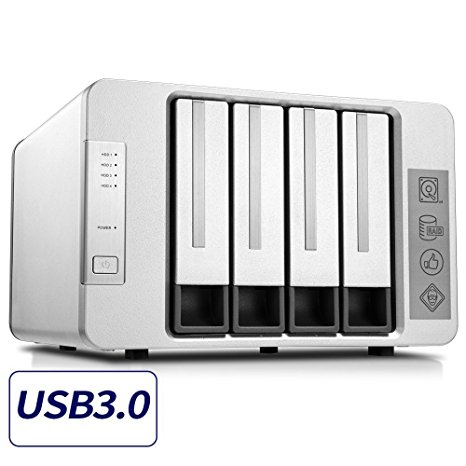 TerraMaster D4-310 USB3.0 Type C External Hard Drive Enclosure 4-Bay RAID Storage Supports 2 RAID Modes with 2 USB3.0 HUB's (Diskless)