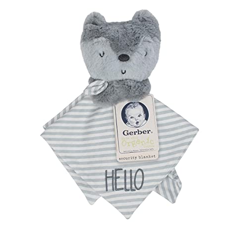 GERBER Organic Security Blanket, Grey Fox, One Size