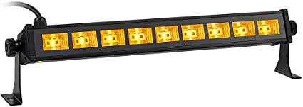 LED Wash Lights, OPPSK Stage Lights Bar with Amber 9LEDs x 3Watts ON/OFF Switch Control fit for 20x20ft Wedding Birthday Party Church Lighting, Aluminium Alloy Casing