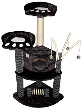 Go Pet Club Cat Tree Condo House, 35W x 24L x 50H, Black