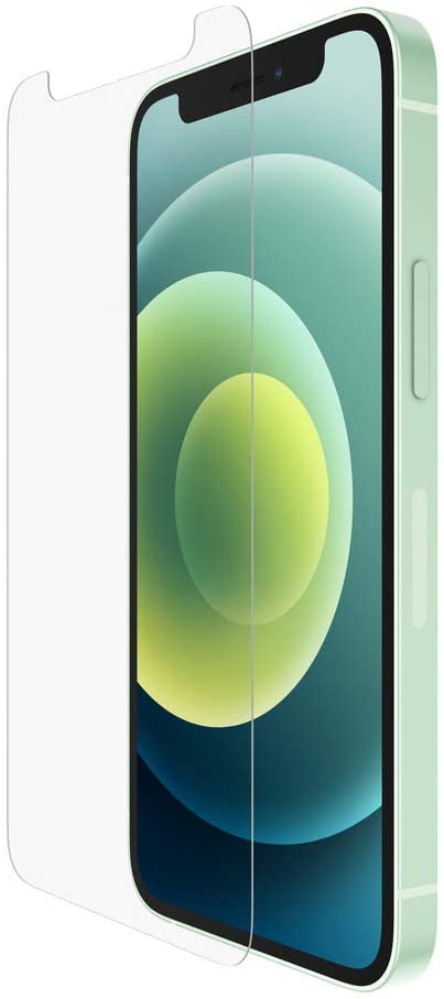 Belkin iPhone 12 Pro Max Screen Protector TemperedGlass Anti-Microbial (Advanced Protection + Reduces Bacteria on Screen up to 99%), Clear (OVA023zz)