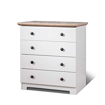 Laura James Chest of Drawers 4 Drawer White (KNOB HANDLE)