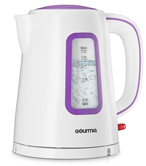 Gourmia GK220 Supreme Electric Tea Kettle - 1.8 Qt- Cordless- Speed Boil - Auto Shutoff Boil Detect - Concealed Element - 360° Swivel Base - 1500 Watts