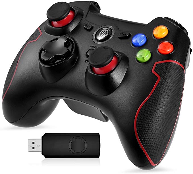 PS3 PC Dualshock Gaming Controller, EasySMX Wireless 2.4G Gamepads with Vibration Fire Button Range up to 10m Support PC (Windows XP/7/8/10), Playstation 3, Android, TV Box Portable Gaming Joystick