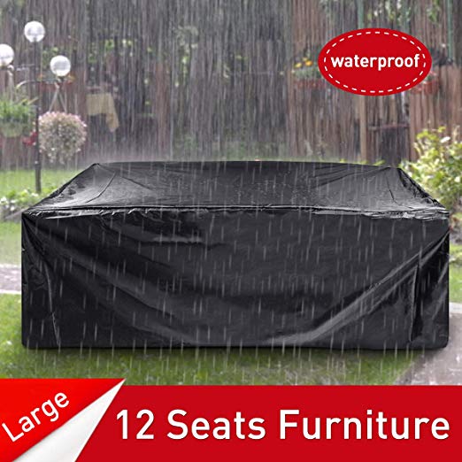 ESSORT Patio Cover, Large Outdoor Sectional Furniture Cover, Covers for Table Chair Seat Lounge Porch Sofa Waterproof Dust-Proof Protective for Garden Loveseat (315x160x74cm/ 124''x63''x29'')