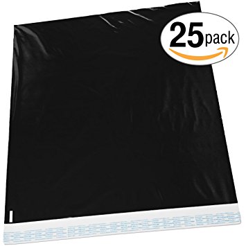 22x28 Jumbo Self-Seal Poly Mailer Bags 2.5 Mil (25 Pack Black)