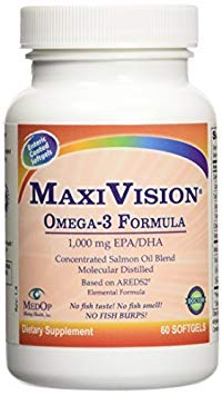 MaxiVision Omega - 3 fish oil , essential fatty acids, Borage oil, flax oil, Formula 1000mg EPA/DHA, for body and vision and AMD Macular Degeneration, based on AREDS 2 studies (qty:60) by MaxiVision