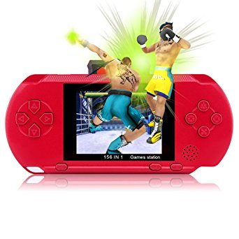 Handheld Game Console,YANX Classic 16bit Portable Video Game Console Game Player With Two Cartidiges Built in 100  Games Christmas Halloween XMAS Birthday Gifts for Boy Kids Children-Red